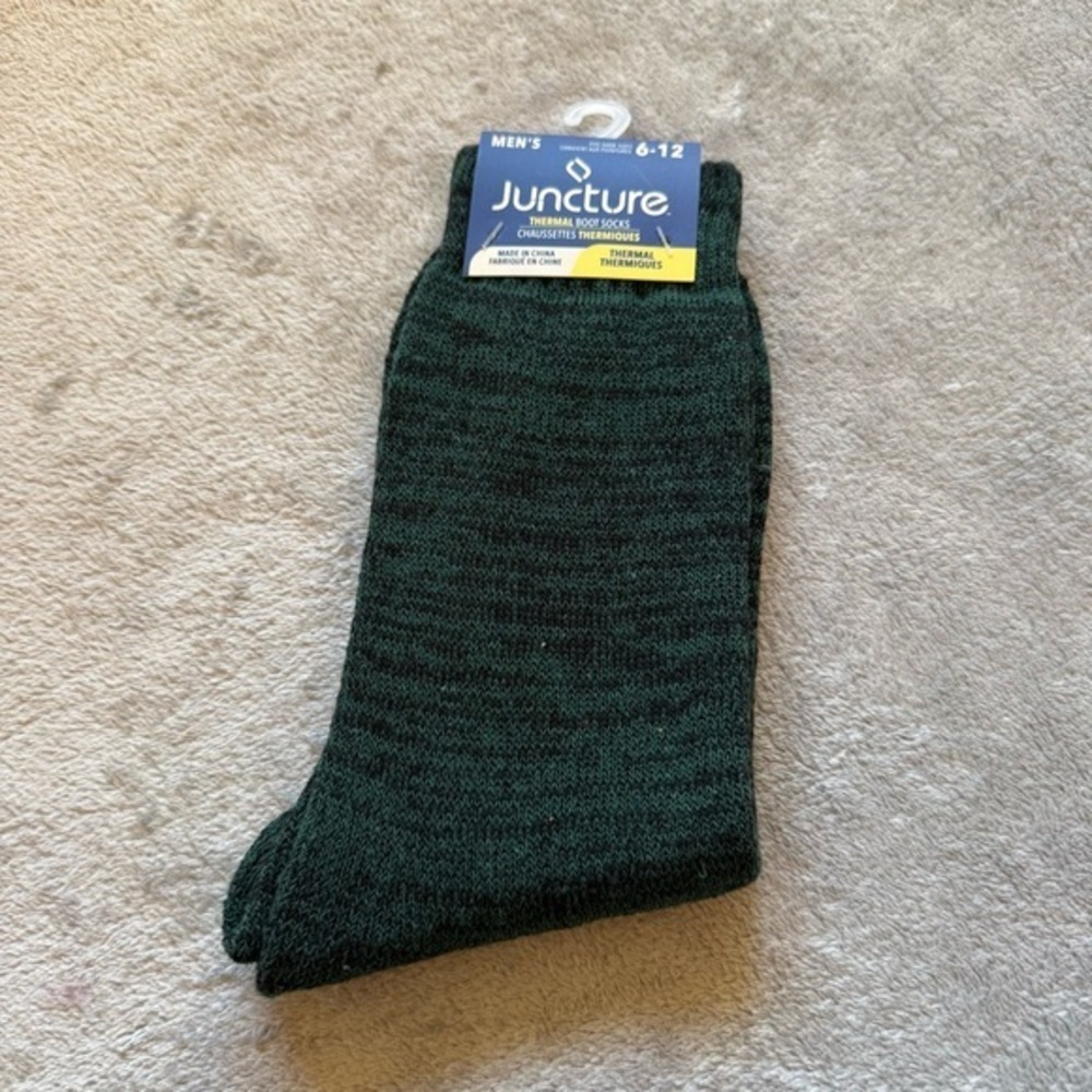 Men’s Juncture Thermal Green Heather Boot Socks Size 6-12 NWT - Picture 1 of 5